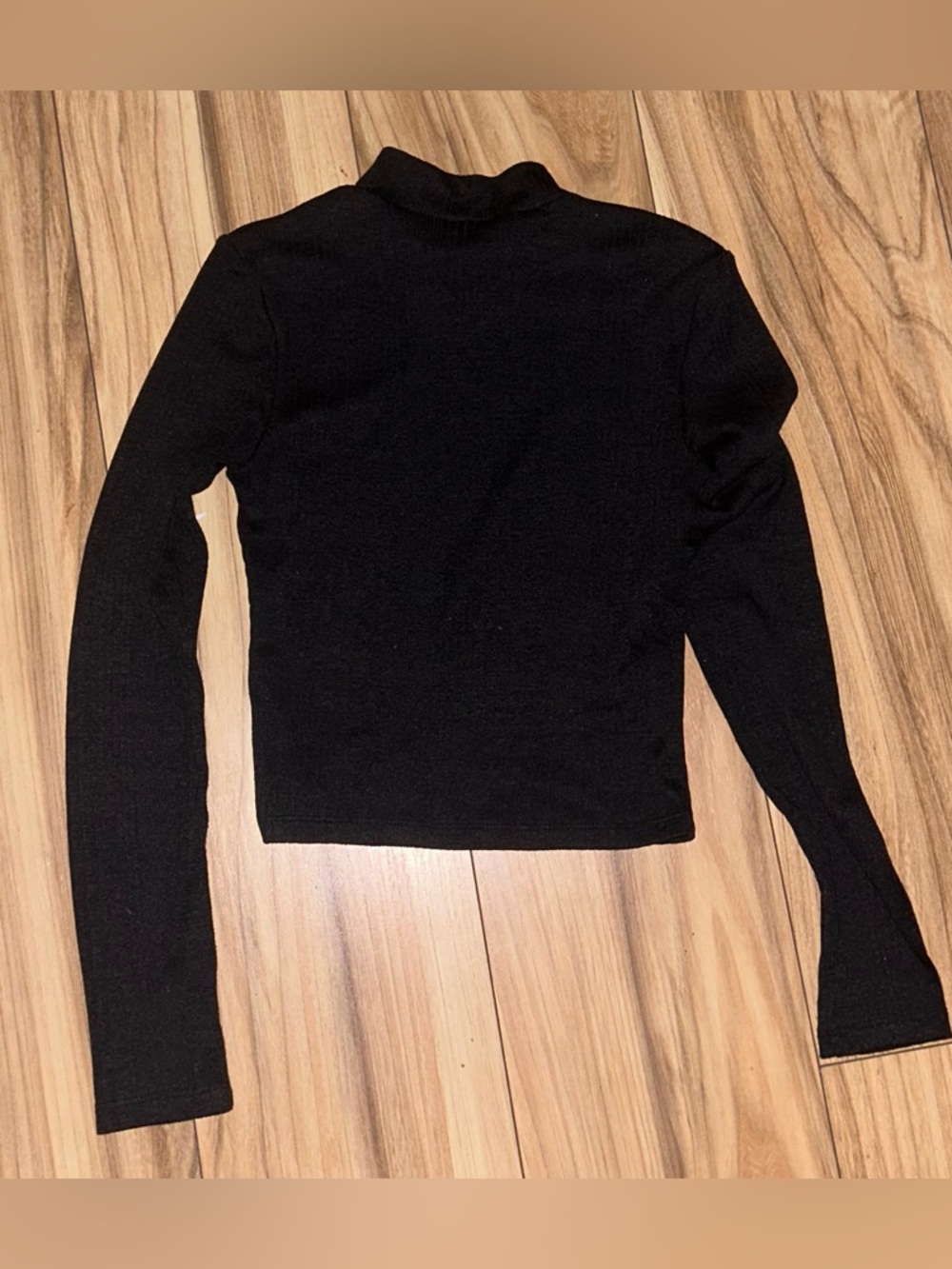 Black Long Sleeve Mock Neck Women's Top